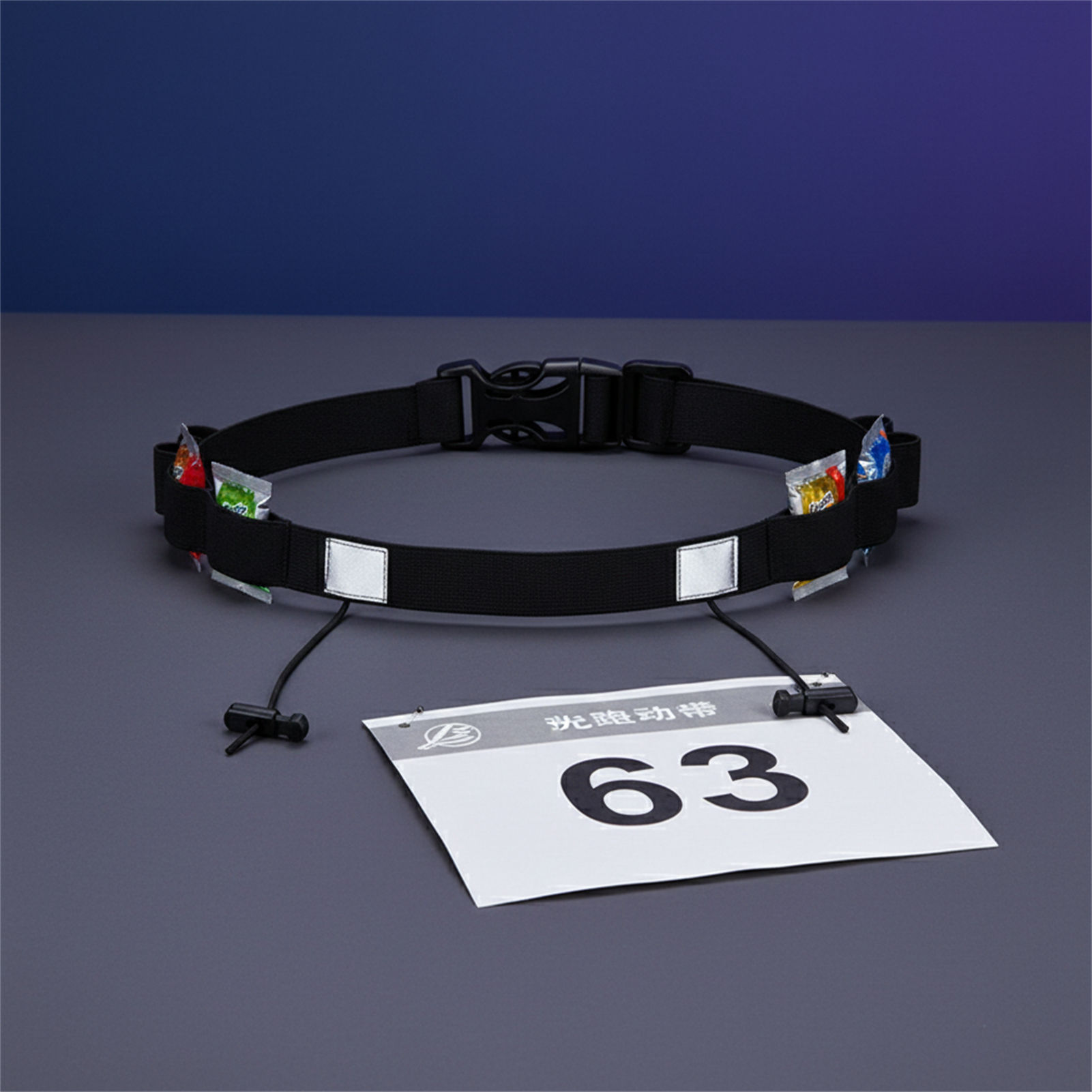 Race Bib - Reflecterende raceband met opbergvak voor energiegels