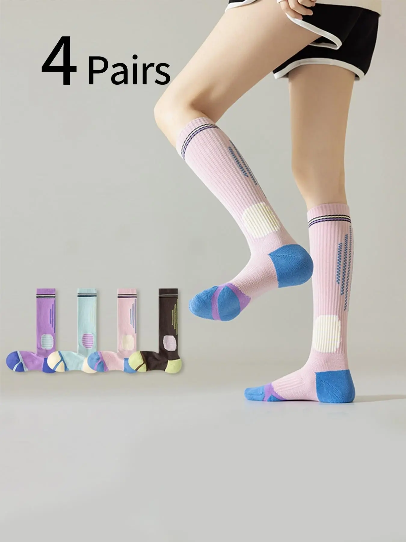 Sports Socks - 4 paar sportieve compressiesokken voor dames,