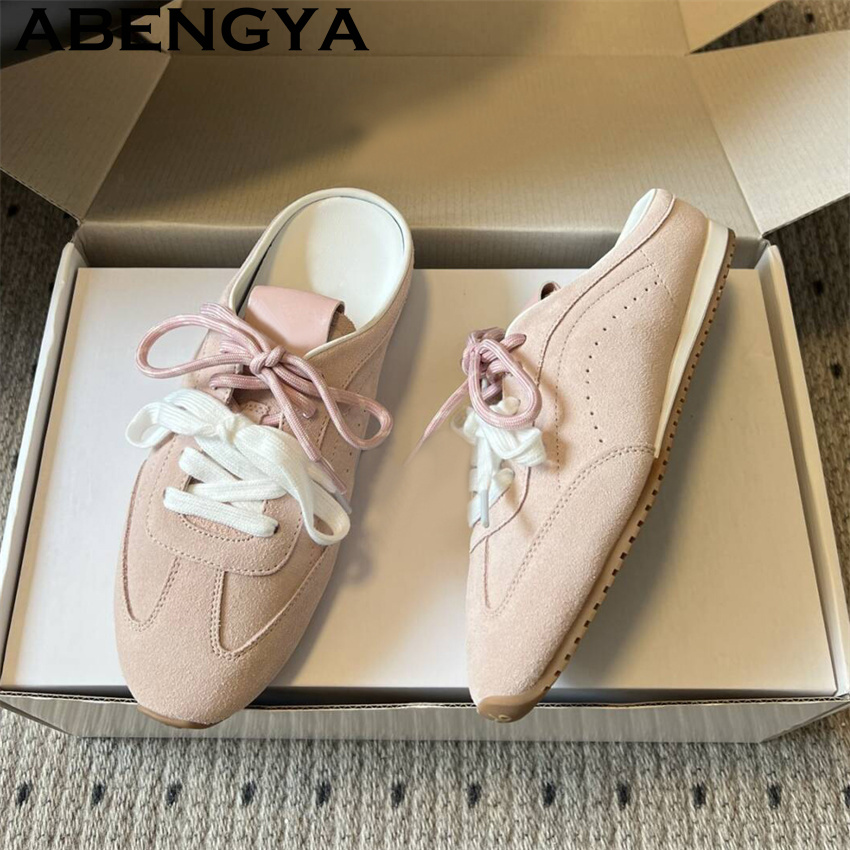 Running Shoes Women - Dames Casual Platte Slippers met Veters