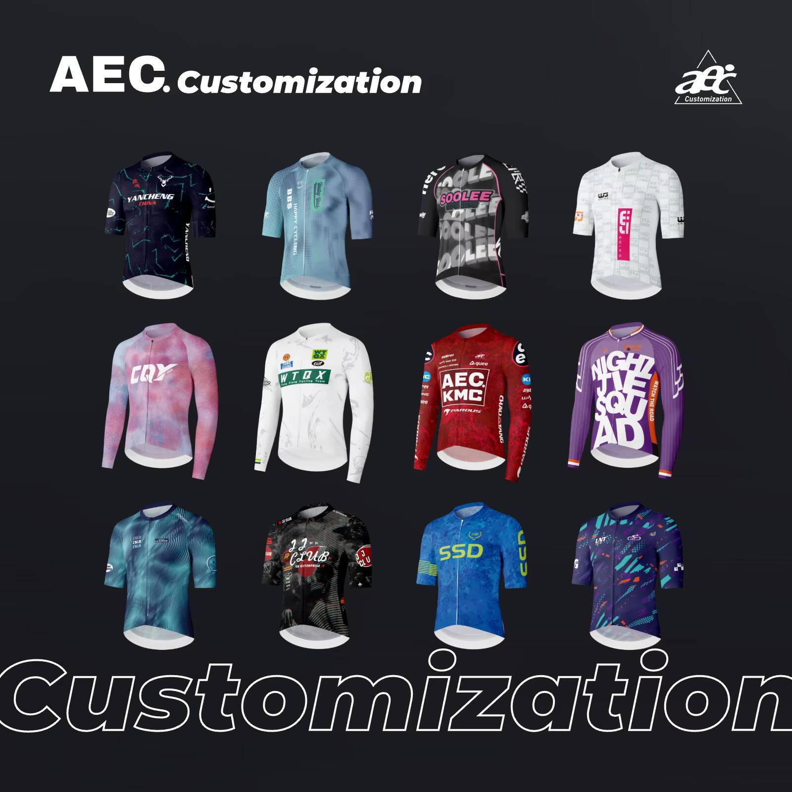 Race Bib - AEC.CYCLIST Gepersonaliseerde aanpassing Fietsshirt Pro Team