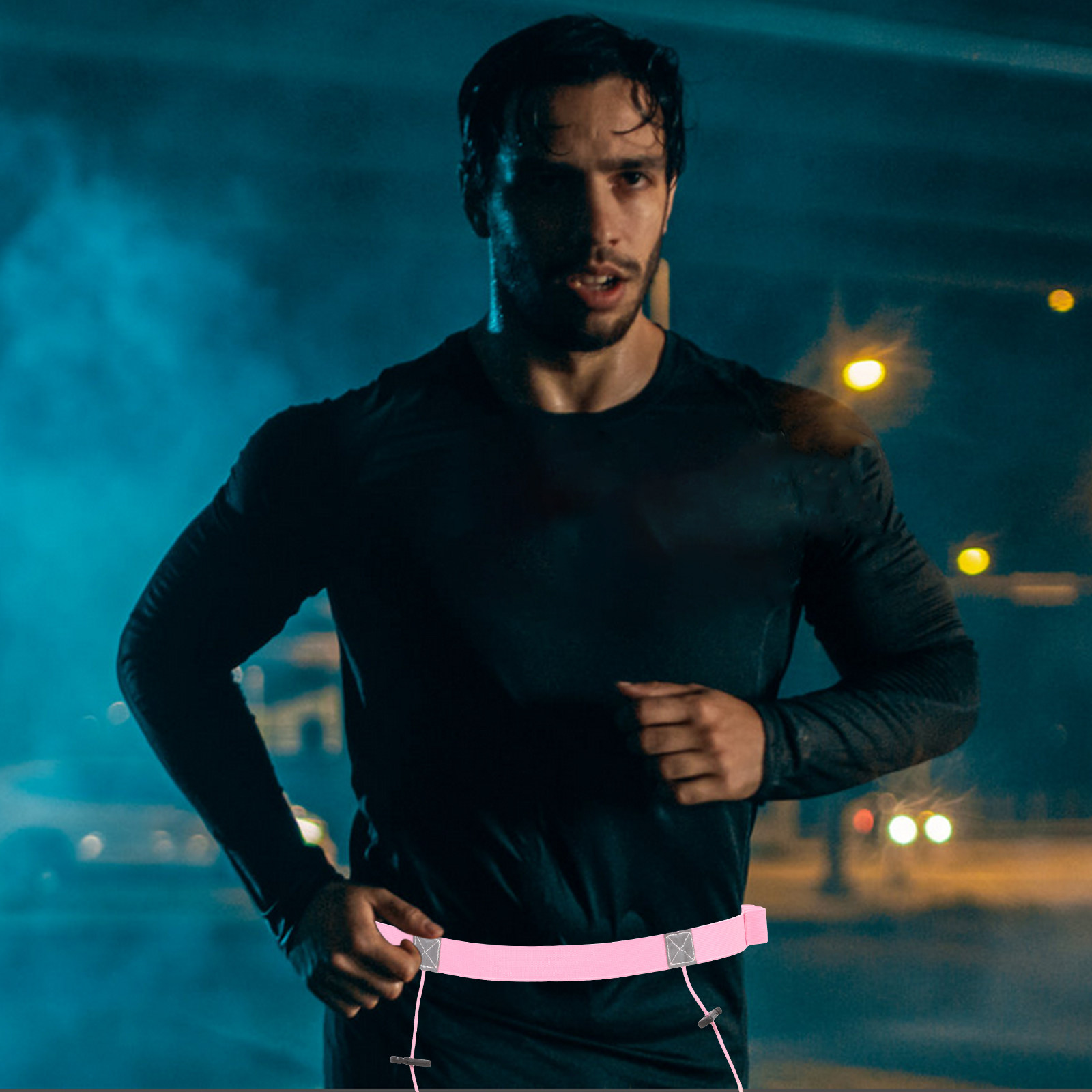 Race Bib - Lichtgewicht reflecterende hardloopbroekriem marathonrace tailleband herbruikbaar
