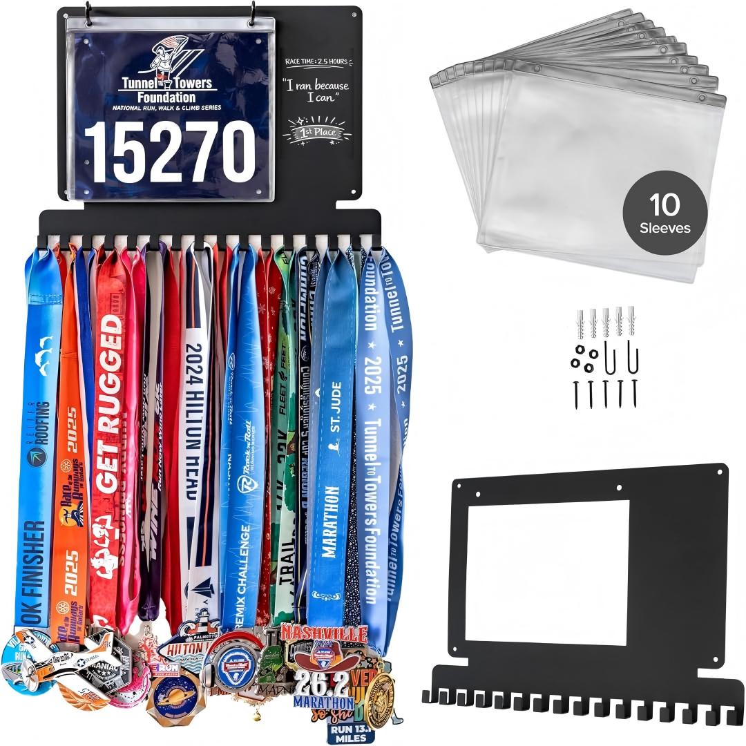 Race Bib - Medaillehouder voor hardlopen, premium dikke medaillehouder
