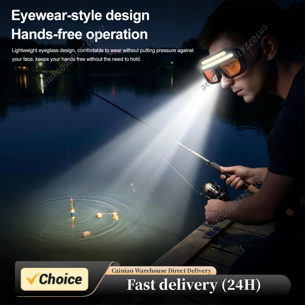 Running Headlamp - LED COB dubbele lichtbron beschermende bril