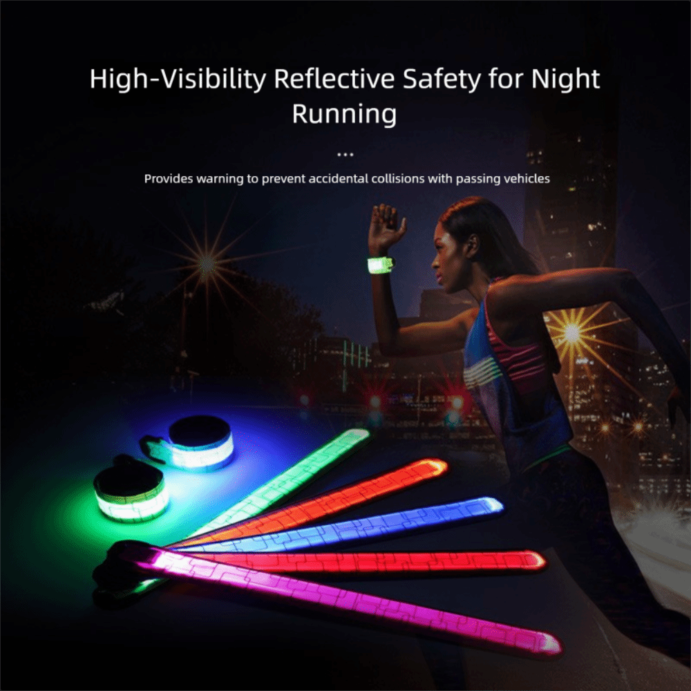Running Visibility Gear - Batterijstijl Nachtlooparmband 5 kleuren Hoge zichtbaarheid
