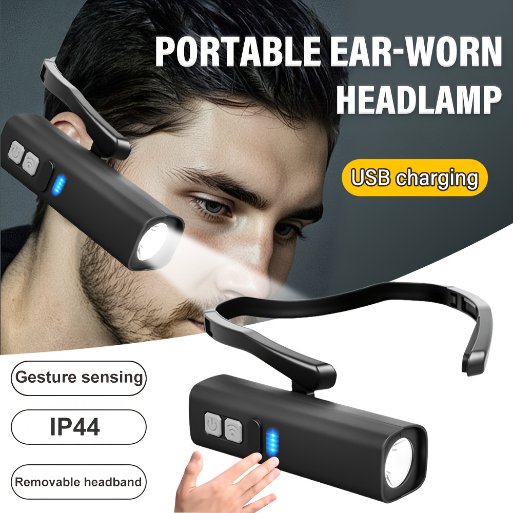 Running Headlamp - 2025-oorclip-koplamp – heldere LED-koplamp, oplaadbare waterdichte
