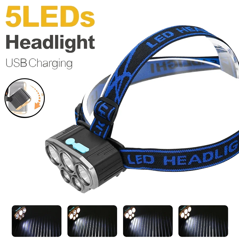 Oplaadbare 5 LED-koplamp Ultra - Running Headlamp recensie en prijs